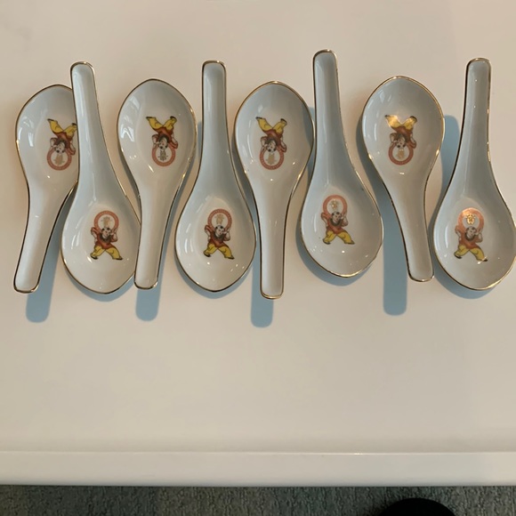 Dining Vintage Set Of 8 Porcelain Soup Spoons Poshmark